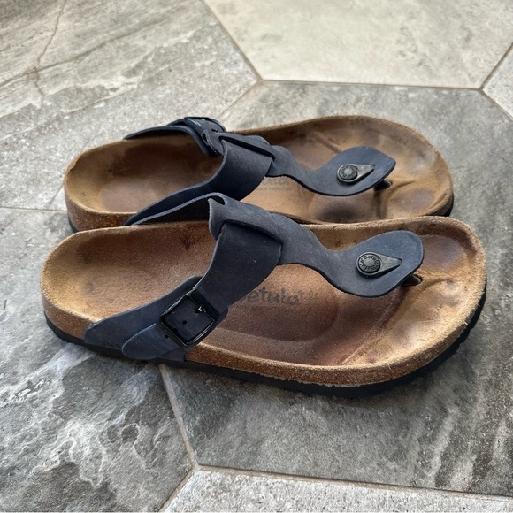 Womens Betula by Birkenstock Gizeh Thong Sandals Black Suede Size US 10 EU 40 - Picture 3 of 10